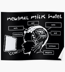 Neutrales Milchhotel Irgendwo weich und süß ohne Maden COW Poster