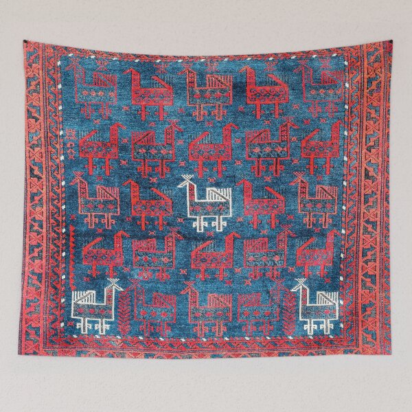 Item preview, 25 Peacocks Baluch Khorasan Persian Bag Face designed and sold by Vicky Brago-Mitchell®.