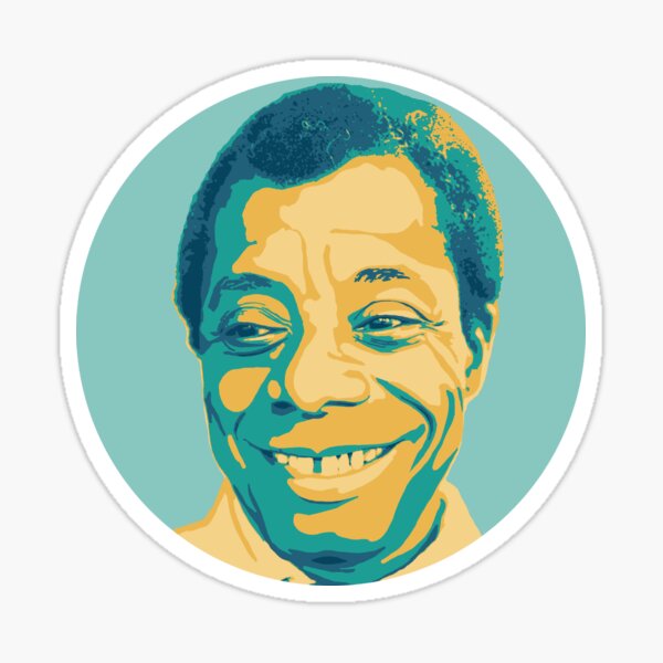 James Baldwin Teal and Gold Sticker