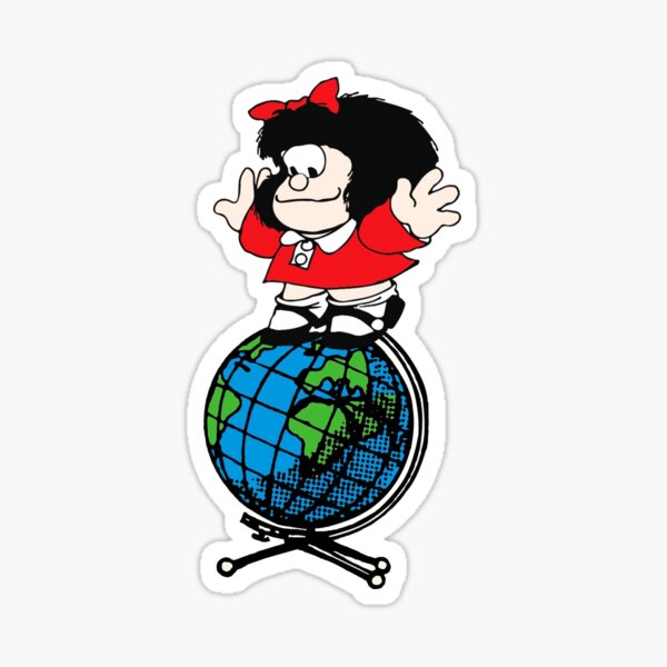 Vista previa del artículo con la obra «mafalda above the world», diseñado y vendido por GSunrise.