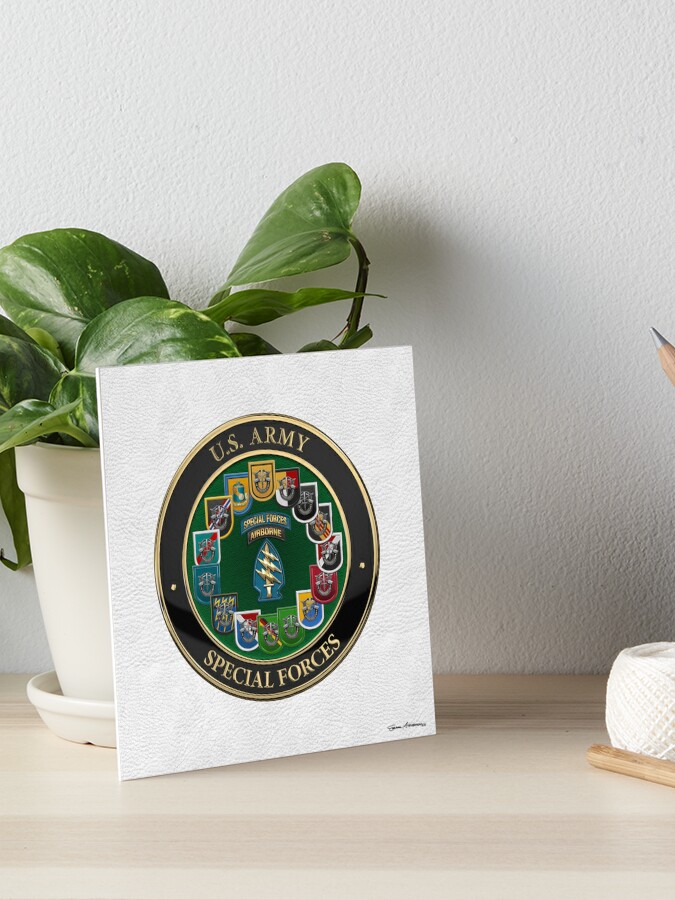 U.S. Army Criminal Investigation Division Command - USACIDC Special Agent  Badge over White Leather Art Board Print for Sale by Serge Averbukh