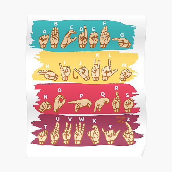 'ASL Alphabet' Cool ASL Sign Language Gift Poster