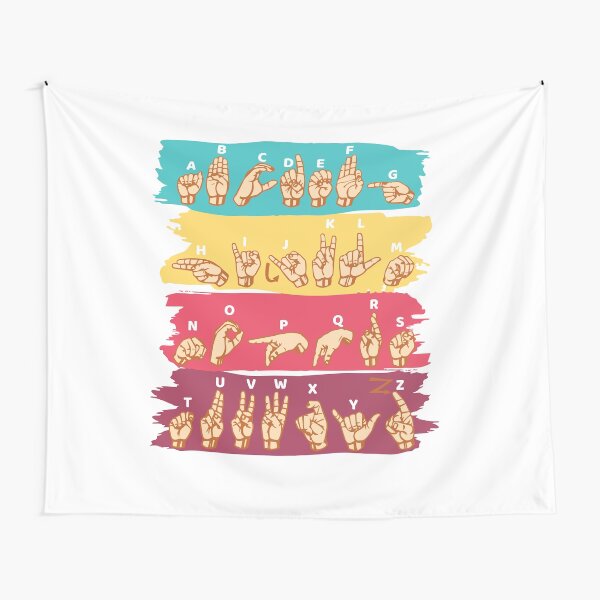 'ASL Alphabet' Cool ASL Sign Language Gift Tapestry