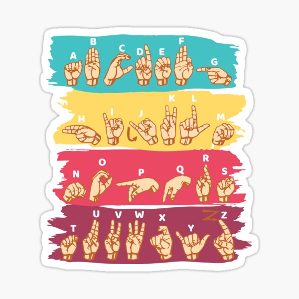 'ASL Alphabet' Cool ASL Sign Language Gift Sticker