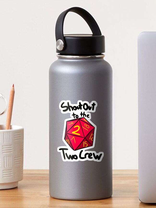Thumbnail 1 of 3, Sticker, 2crew [Text, No Dice] designed and sold by Blizardstar.