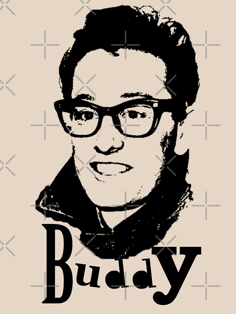 "Buddy Holly - Maybe Baby - Black" T-shirt for Sale by threeampersands ...