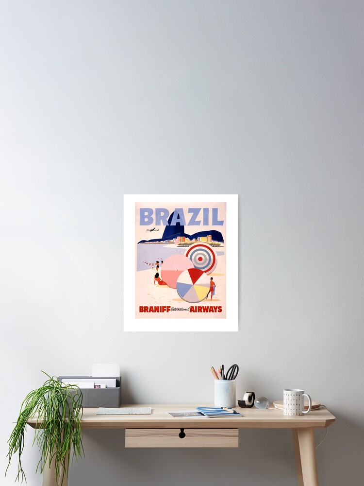 Retro Brazil T-Shirt Vintage Mid Century Travel Poster Art Retro Brazil T-Shirt Vintage Mid Century Travel Poster Art