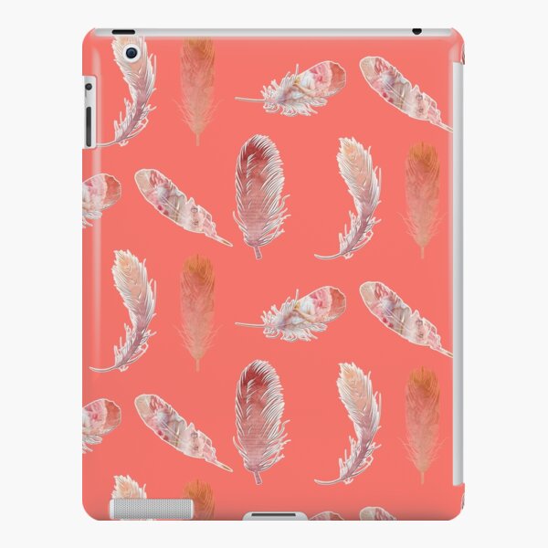 Bohemian Feathers | Living Coral - Pantone Color of the Year 2019 iPad Snap Case