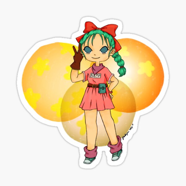 Digital Drawing Dragonball Young Bulma Sticker