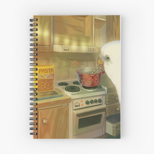 Item preview, painting of a japanese bird cooking spaghetti designed and sold by kyonoko.