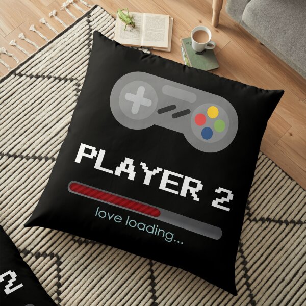 Player 2 love loading - Gamers couples Relationship - Valentines Day - Boyfriend, Girlfriend Floor Pillow