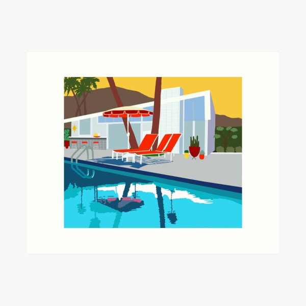 Mid Century Poolside Art Print