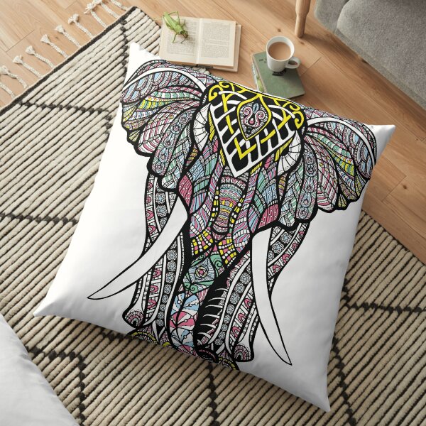 Ornate Elephant Floor Pillow