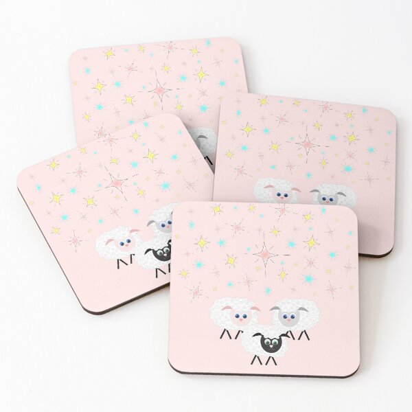 Item preview, Cute & Adorable Cartoon Sheep with Colorful Stars on Pink designed and sold by Karen McFarland.