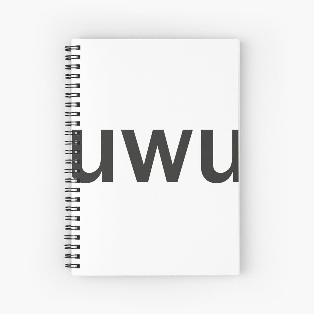 "uwu face Text Emoticon / Emoji" Spiral Notebook for Sale by Platnix