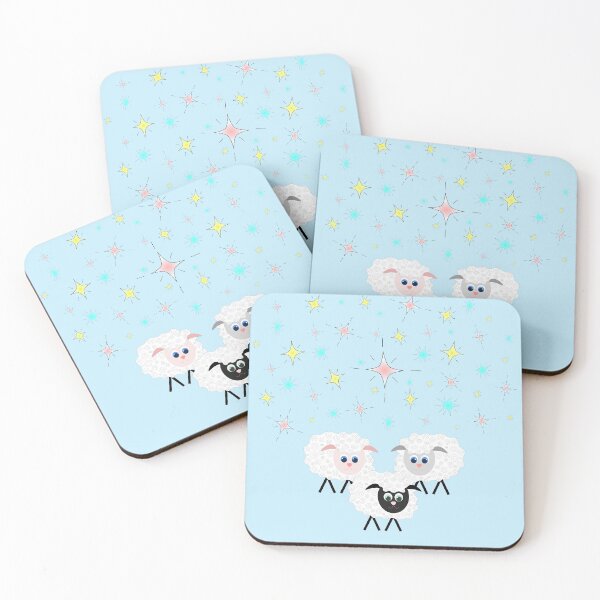 Item preview, Cute & Adorable Cartoon Sheep with Colorful Stars on Blue designed and sold by Karen McFarland.