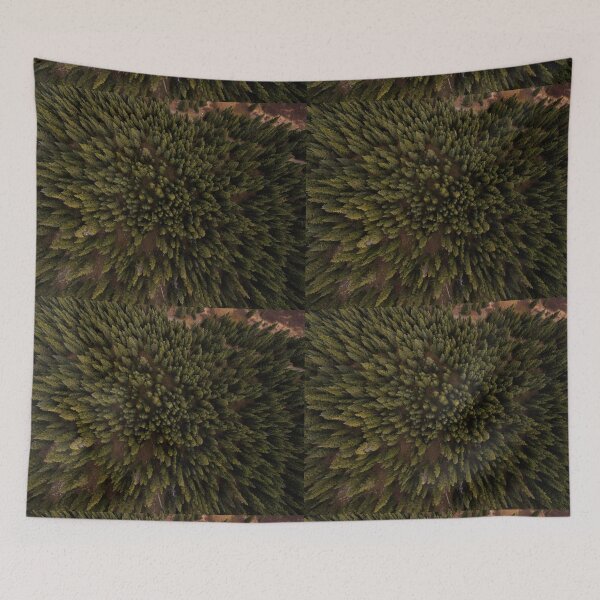 Item preview, Repeating green pointed trees aerial designed and sold by DelightfulArts.