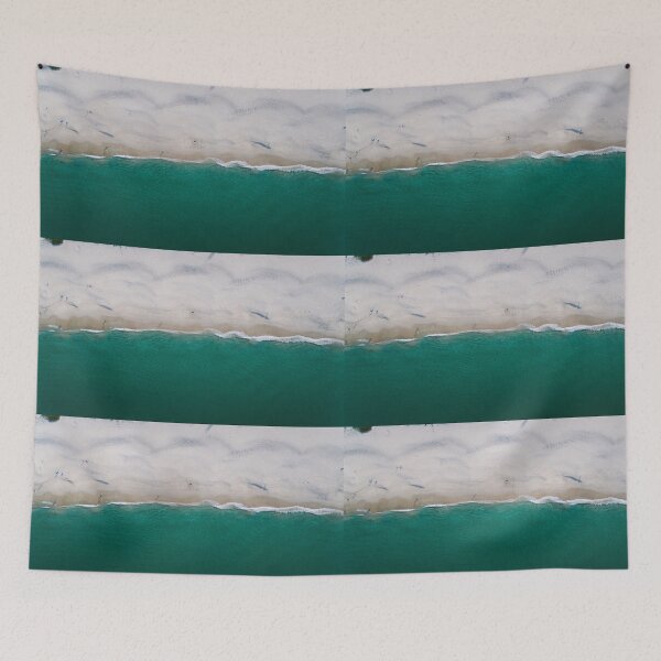 Item preview, Calm green ocean and sand aerial designed and sold by DelightfulArts.