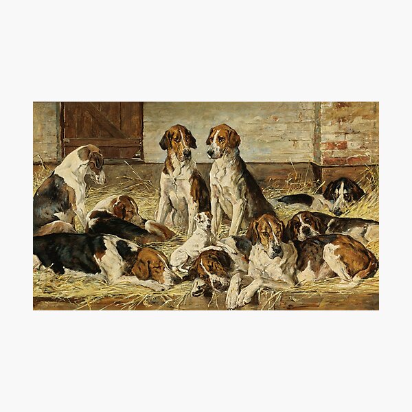 Item preview, HOUNDS AT REST by John Emms designed and sold by chillchar1234.