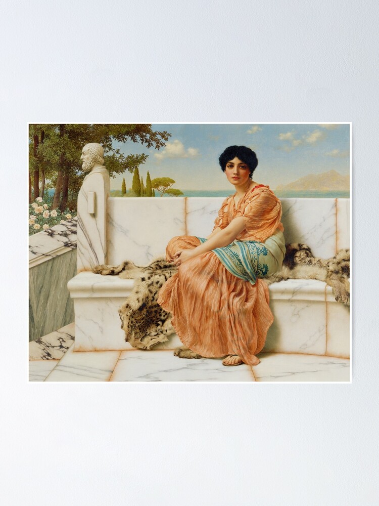 In The Days Of Sappho By John William Godward 1904 Poster For Sale By Allhistory Redbubble