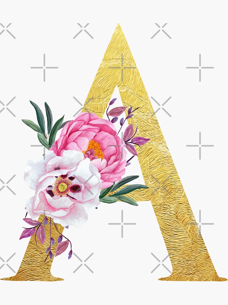 "Flower letter A" Sticker for Sale by PCollection  Redbubble