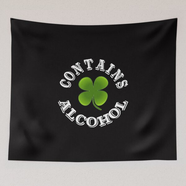 Item preview, Contains alcohol funny Irish with shamrock designed and sold by headpossum.