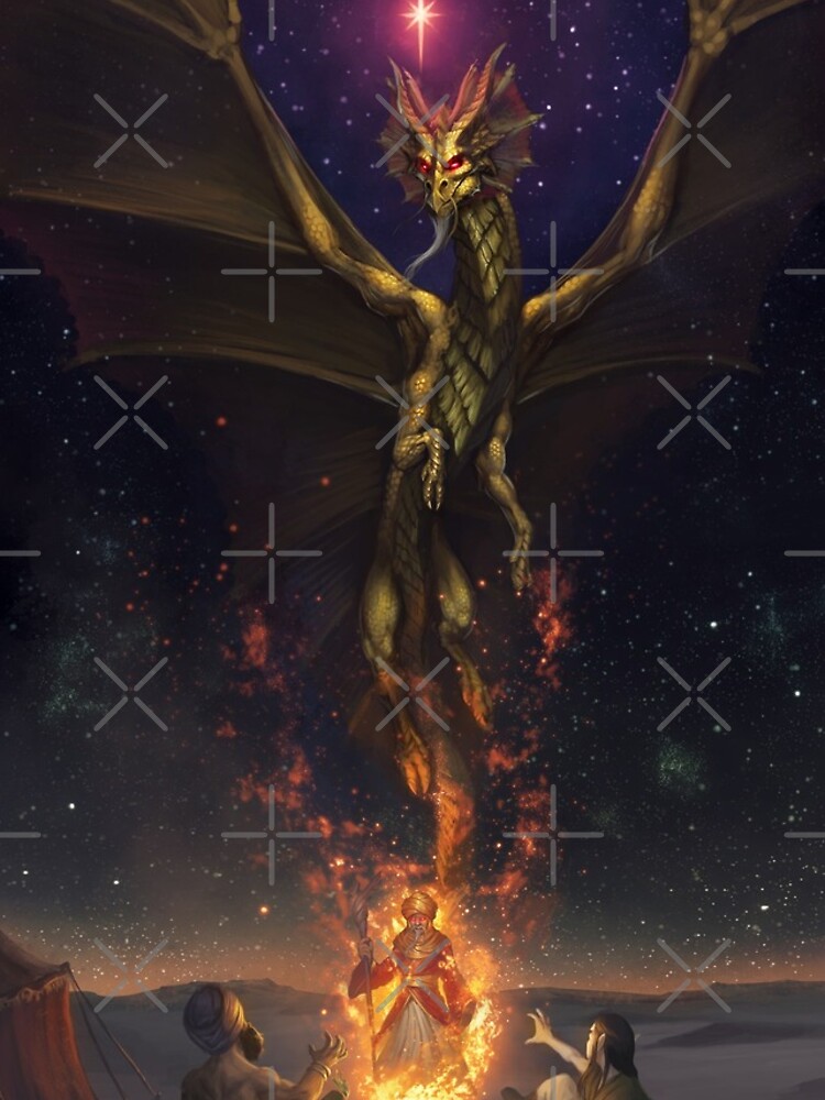 Thumbnail 4 of 4, iPhone Case, Brass Dragon reveals himself to two travelers designed and sold by Bcesart.