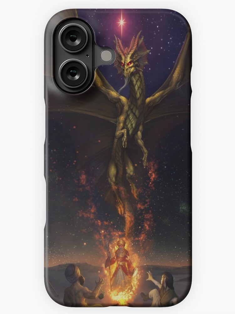 Thumbnail 1 of 4, iPhone Case, Brass Dragon reveals himself to two travelers designed and sold by Bcesart.