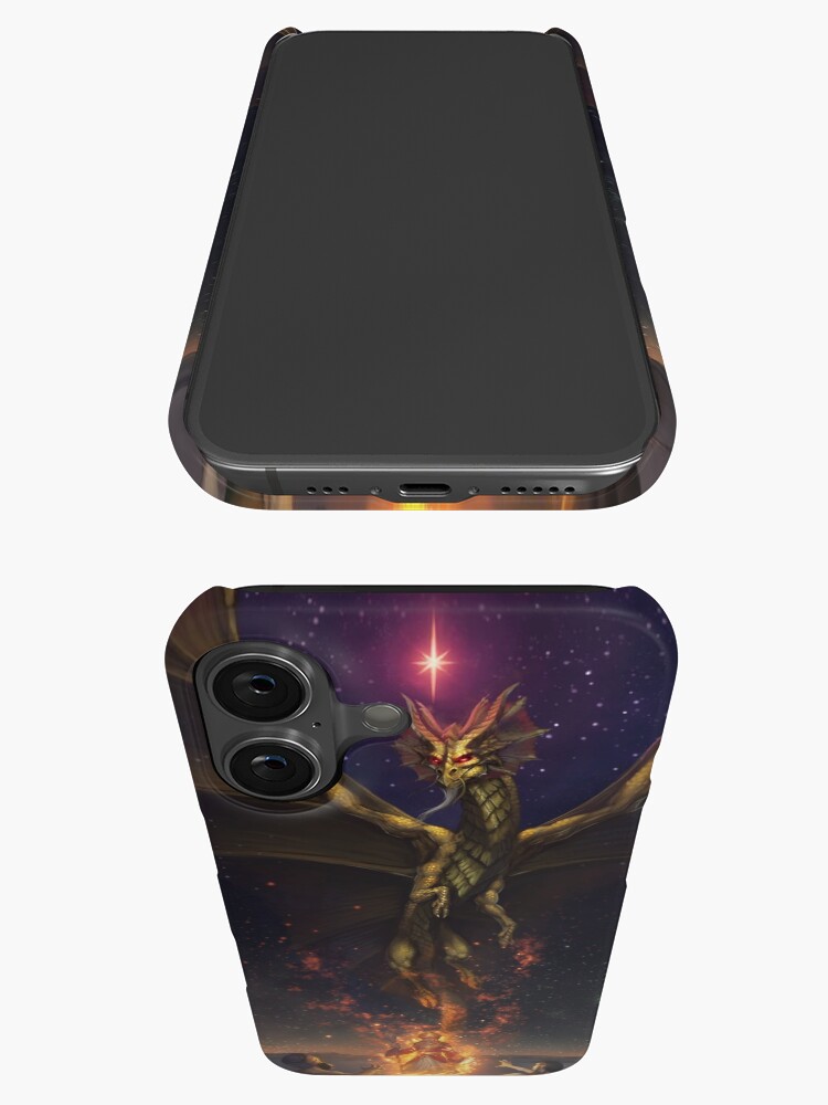 Thumbnail 3 of 4, iPhone Case, Brass Dragon reveals himself to two travelers designed and sold by Bcesart.