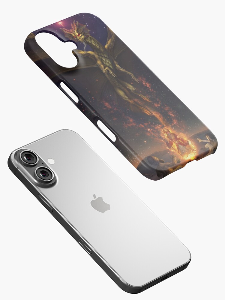 Thumbnail 2 of 4, iPhone Case, Brass Dragon reveals himself to two travelers designed and sold by Bcesart.
