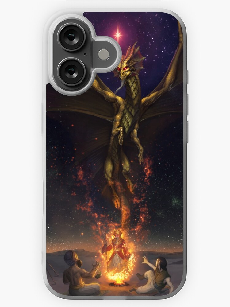 Thumbnail 1 of 5, iPhone Case, Brass Dragon reveals himself to two travelers designed and sold by Bcesart.