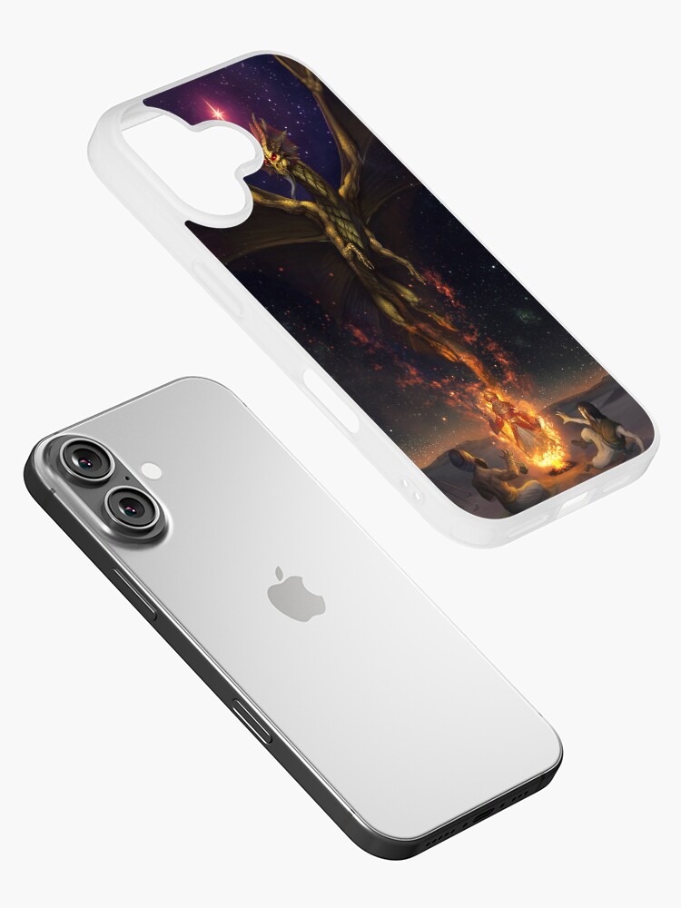 Thumbnail 2 of 5, iPhone Case, Brass Dragon reveals himself to two travelers designed and sold by Bcesart.