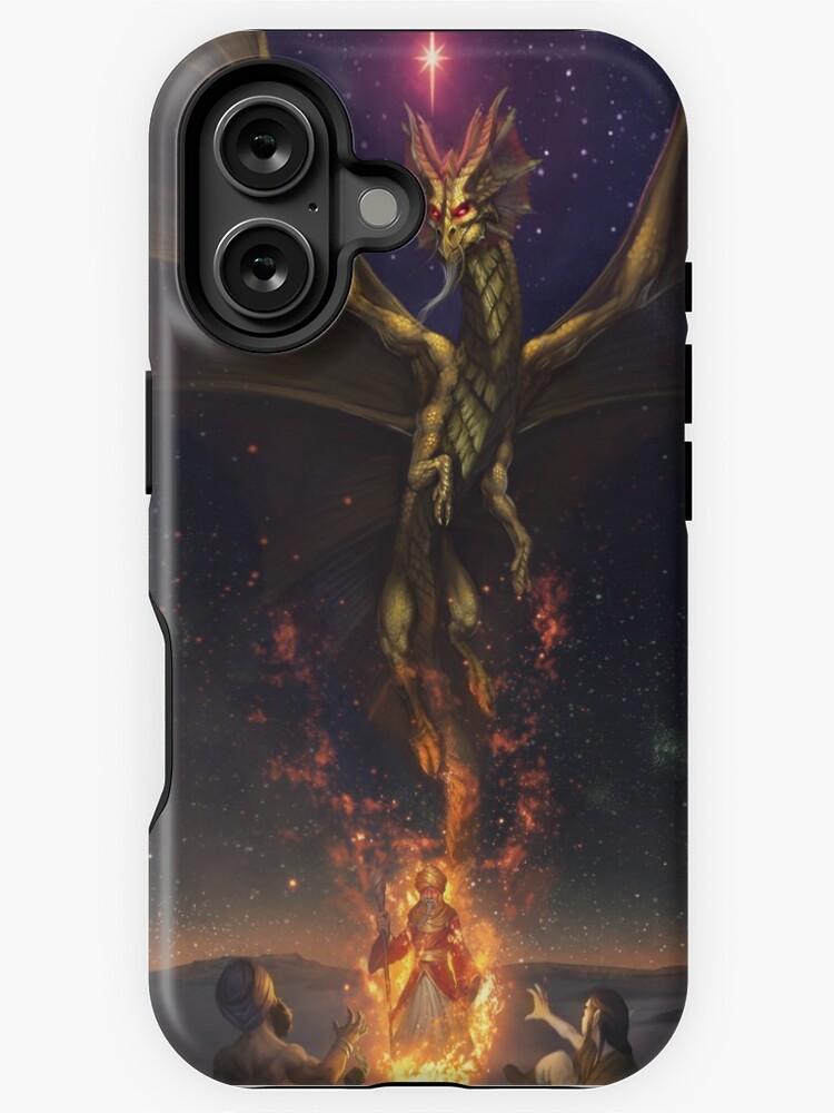 Thumbnail 1 of 4, iPhone Case, Brass Dragon reveals himself to two travelers designed and sold by Bcesart.