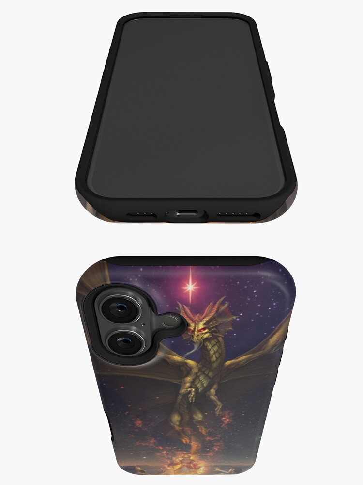 Thumbnail 3 of 4, iPhone Case, Brass Dragon reveals himself to two travelers designed and sold by Bcesart.