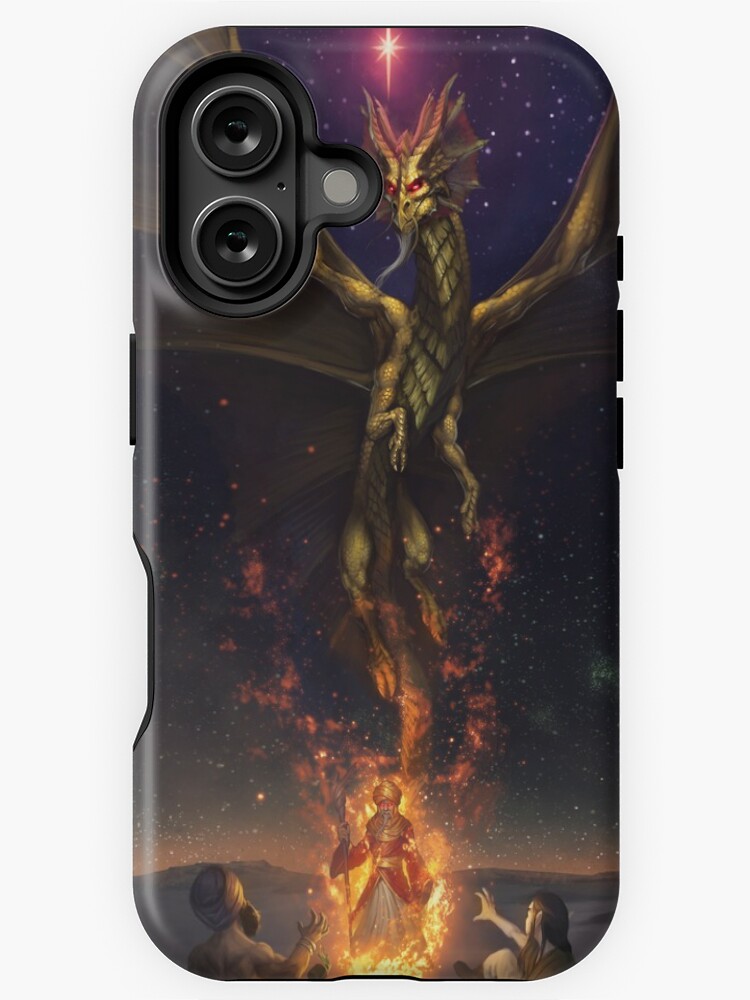 Thumbnail 1 of 4, iPhone Case, Brass Dragon reveals himself to two travelers designed and sold by Bcesart.