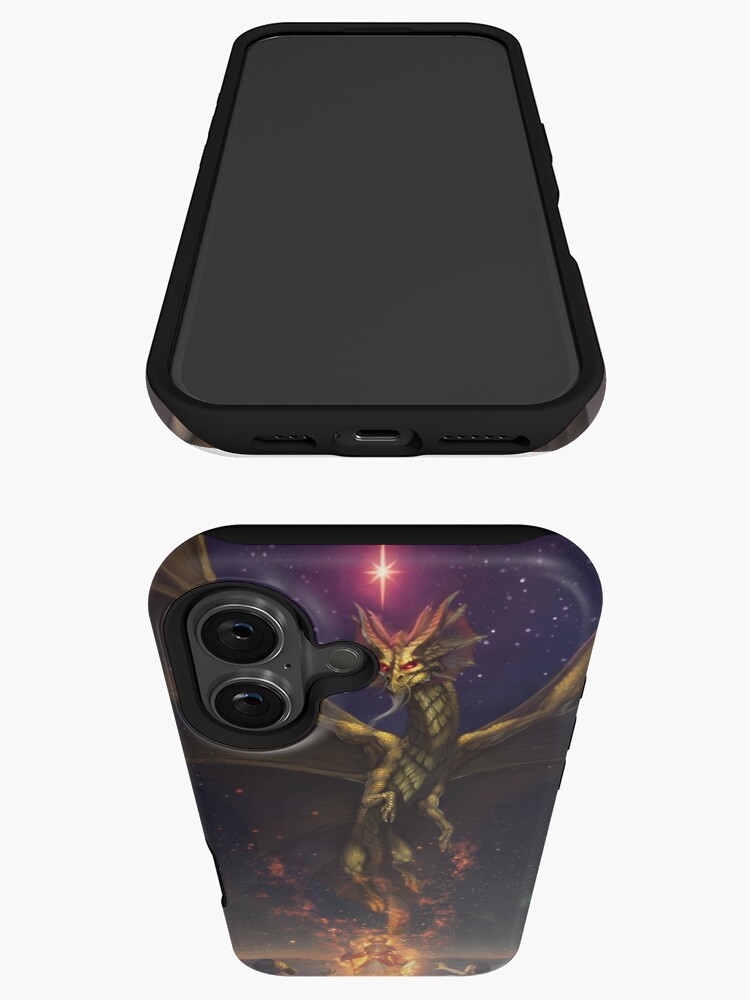 Thumbnail 3 of 4, iPhone Case, Brass Dragon reveals himself to two travelers designed and sold by Bcesart.