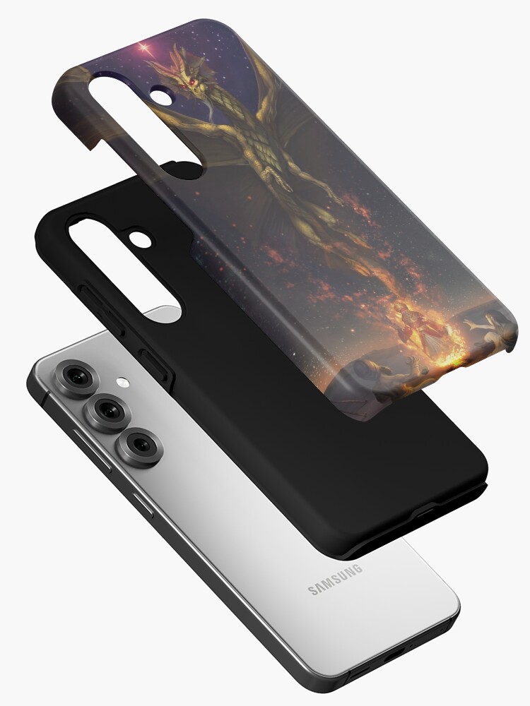 Thumbnail 2 of 4, Samsung Galaxy Phone Case, Brass Dragon reveals himself to two travelers designed and sold by Bcesart.
