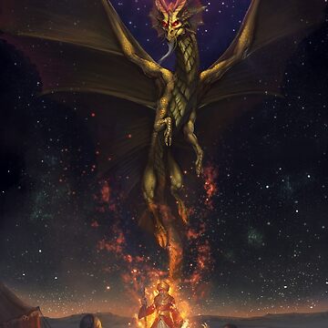 Artwork thumbnail, Brass Dragon reveals himself to two travelers by Bcesart
