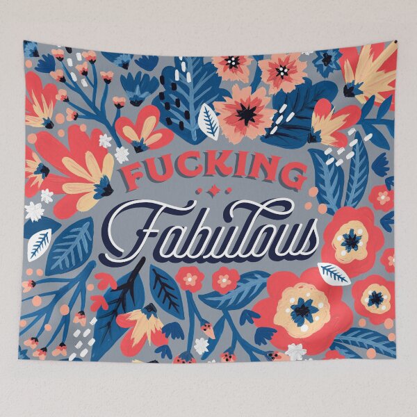 Item preview, F*cking Fabulous – Denim & Coral Palette designed and sold by Cat Coquillette.