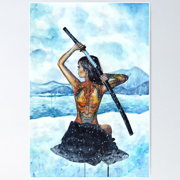 Warrior Girl Profile Original Painting on Canvas, Jetta