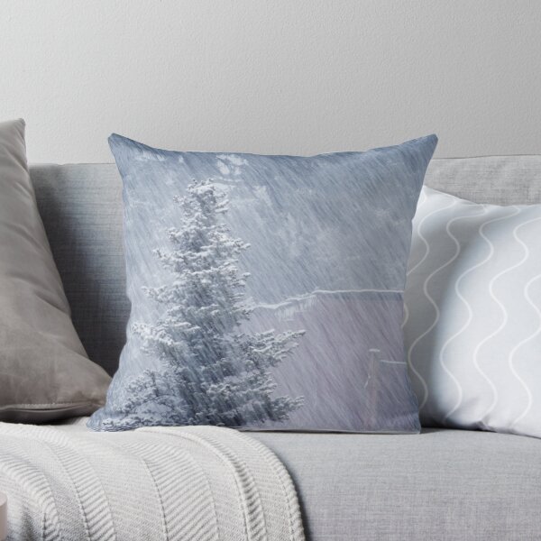 Soft, Fluffy Snow Throw Pillow by Katherine Friesen