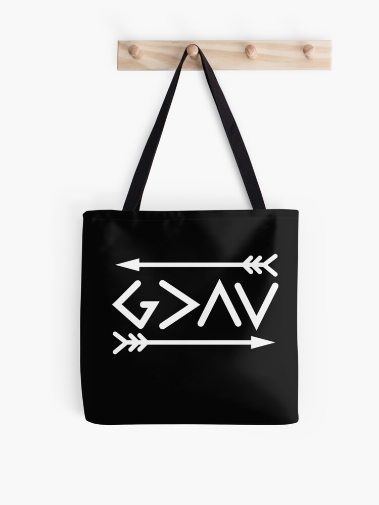 God Is Greater Than The Highs and The Lows Tote Bag, Christian Tote Bags, 18 x 18