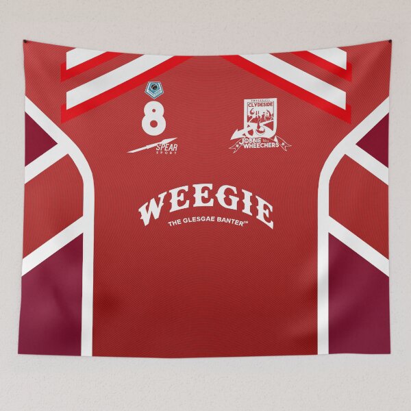 Item preview, Clydeside Jobbie Wheechers Dodgeball Replica Jersey – Away designed and sold by Pinstripe Poltergeist.
