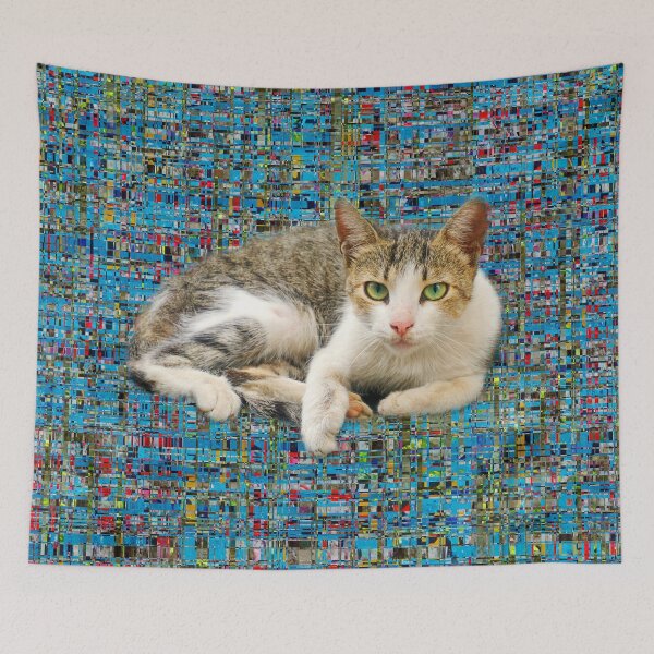 Item preview, Cute cat on abstract background designed and sold by MarionsArt.