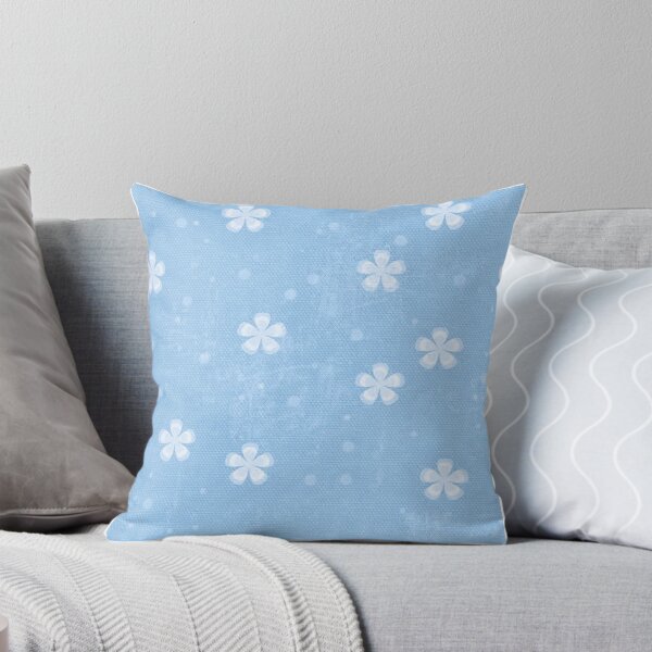 Aperçu de l'œuvre Blue and White Grunge Floral Pattern créée et vendue par Whimsydesigns.