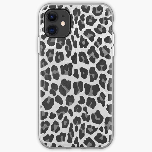 Leopard Gray and Light Gray Print iPhone Soft Case