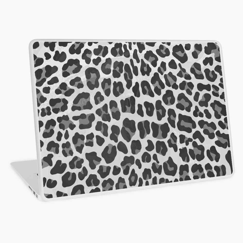Leopard Gray and Light Gray Print Laptop Skin