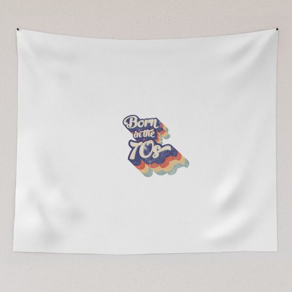 Item preview, 'Born in the 70s' stacked retro faded worn design designed and sold by Rodney's Marketplace.
