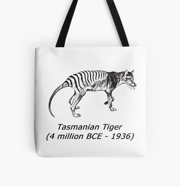 Tasmanian Tiger (4 million BCE - 1936) All Over Print Tote Bag