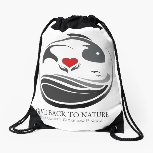 Give Back to Nature - The Ocean Clean Up Project Drawstring Bag